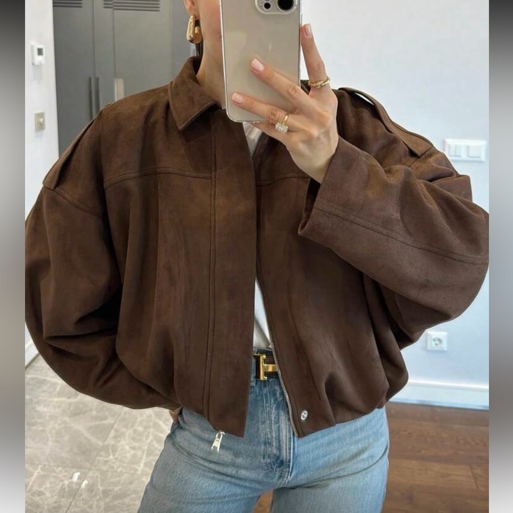 Suede brown luxurious jacket